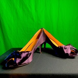 Kate Spade Deep Navy Satin Heels Sz9